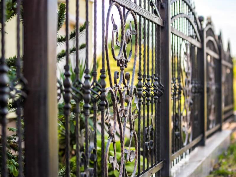 Intricate Designer Wrought Iron Fence Painting in Atlanta by Dixon Painting