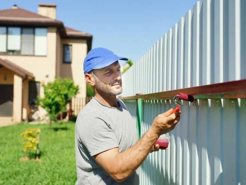 An expert painting a fence in Atlanta and Marietta, GA