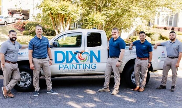 Dixon Painting Team and their van ready for work in Atlanta, GA