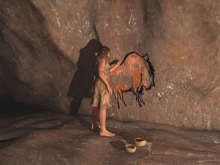 A Stone Age man painting on the wall in Atlanta and Kennesaw, GA
